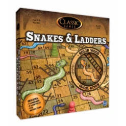 Classic Games Snakes & Ladders (Wood) Board Games
