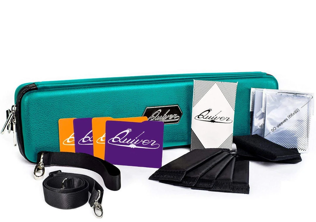 Quiver Time - Portable Game Card Carrying Case (Teal) Board Game Bags 1 Quiver Time - Portable Game Card Carrying Case (Teal) Board Game Bags