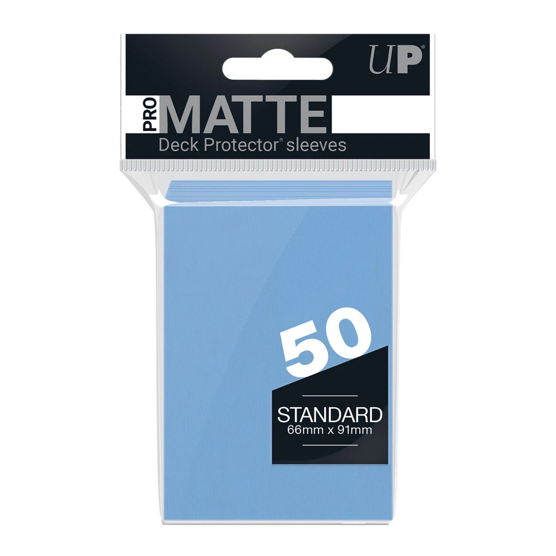 Ultra Pro - PRO-Matte 50ct Standard Deck Protector® Sleeves: Light Blue 1 Ultra Pro - PRO-Matte 50ct Standard Deck Protector® Sleeves: Light Blue