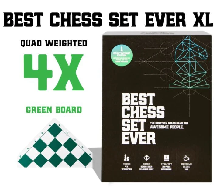 Chess Geeks Best Chess Set Ever (XL Green) Board Games 1 Chess Geeks Best Chess Set Ever (XL Green) Board Games