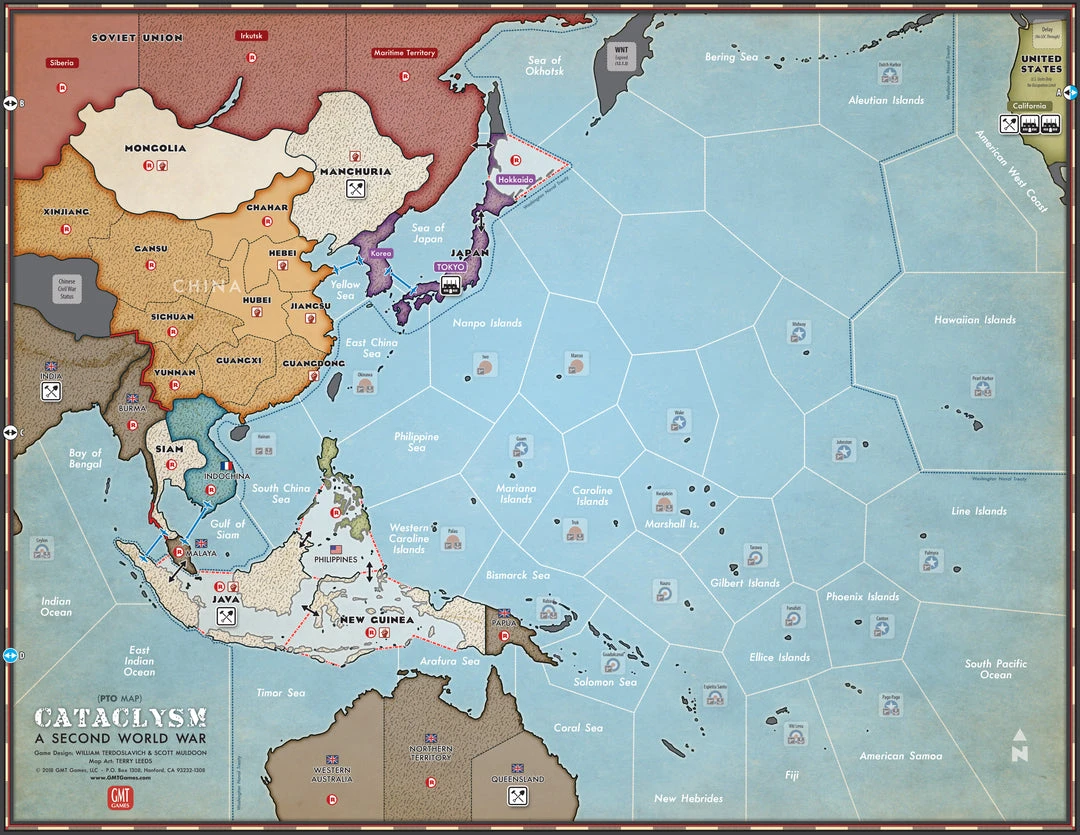 GMT Games Cataclysm Mounted Maps + 3" Box 3 GMT Games Cataclysm Mounted Maps + 3" Box