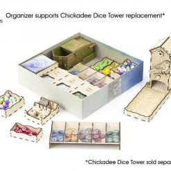 Gaming Trunk - Wings Organizer Compatible With Wingspan (Natural Unstained)