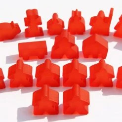 Hans Im Glück Import Games Carcassonne: Meeple - Complete Toy Figure Set (19 Pieces) (Frozen Red) (Import)