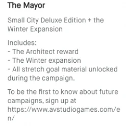 AVStudioGames Board Games Small City: Deluxe Edition (Mayer Level Pledge) *PRE-ORDER*