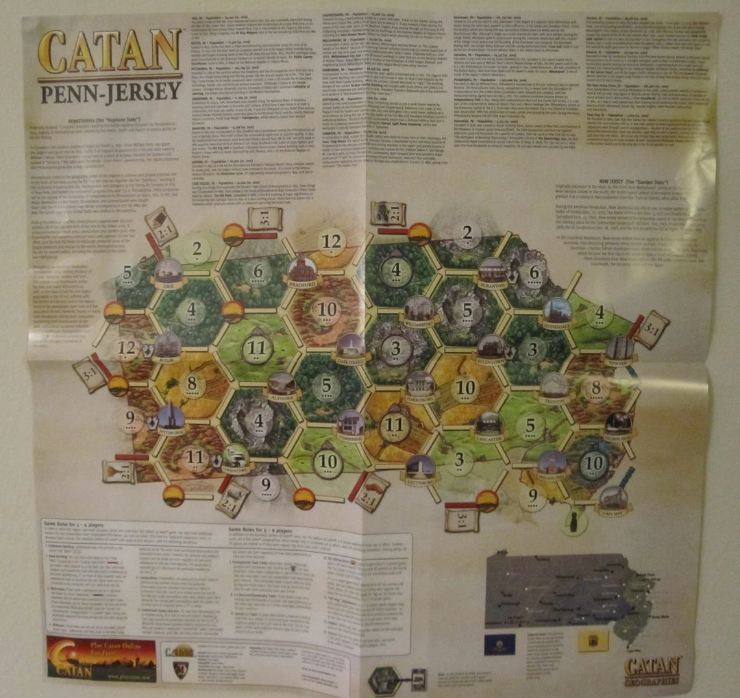 Mayfair Games Board Games Catan Geographies: Penn/Jersey 1 Mayfair Games Board Games Catan Geographies: Penn/Jersey