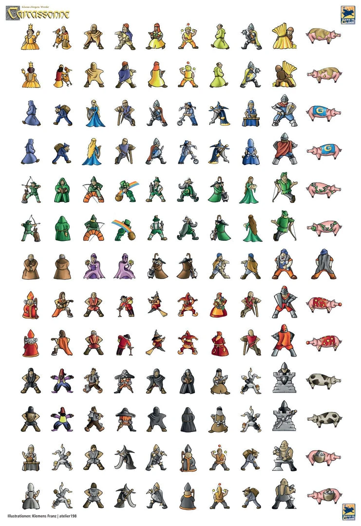 Hans Im Glück Carcassonne: Meeple Stickers 1 Hans Im Glück Carcassonne: Meeple Stickers