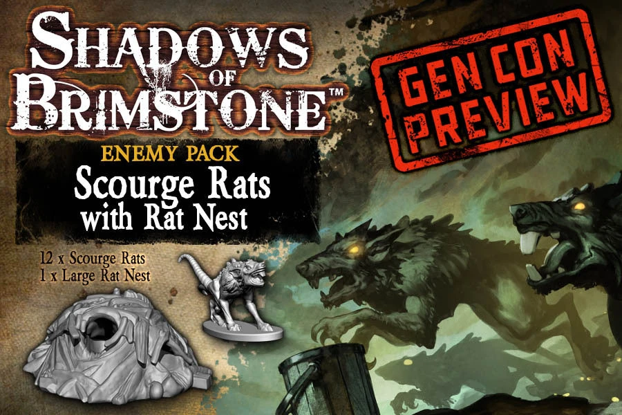 Flying Frog Productions Shadows Of Brimstone: Scourge Rats / Rats Nest Enemy Set Board Games 1 Flying Frog Productions Shadows Of Brimstone: Scourge Rats / Rats Nest Enemy Set Board Games