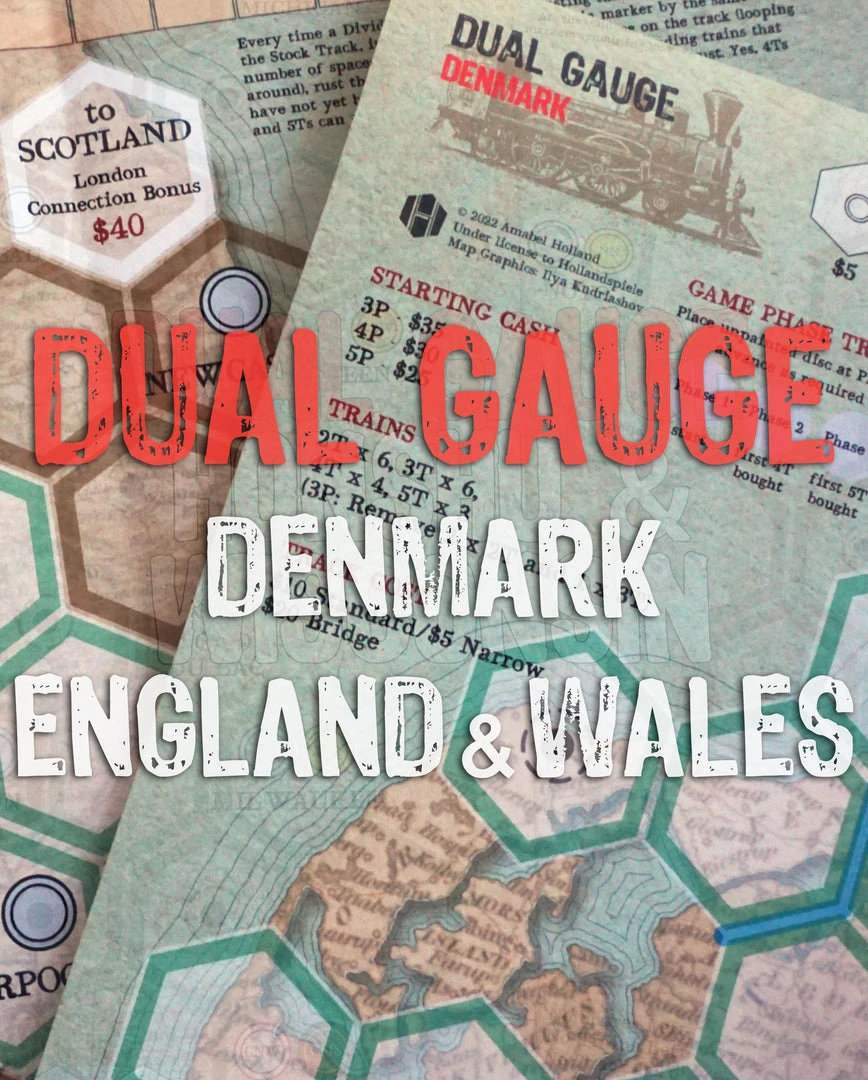 Hollandspiele Dual Gauge: Denmark And England & Wales Maps *PRE-ORDER* Board Games 1 Hollandspiele Dual Gauge: Denmark And England & Wales Maps *PRE-ORDER* Board Games