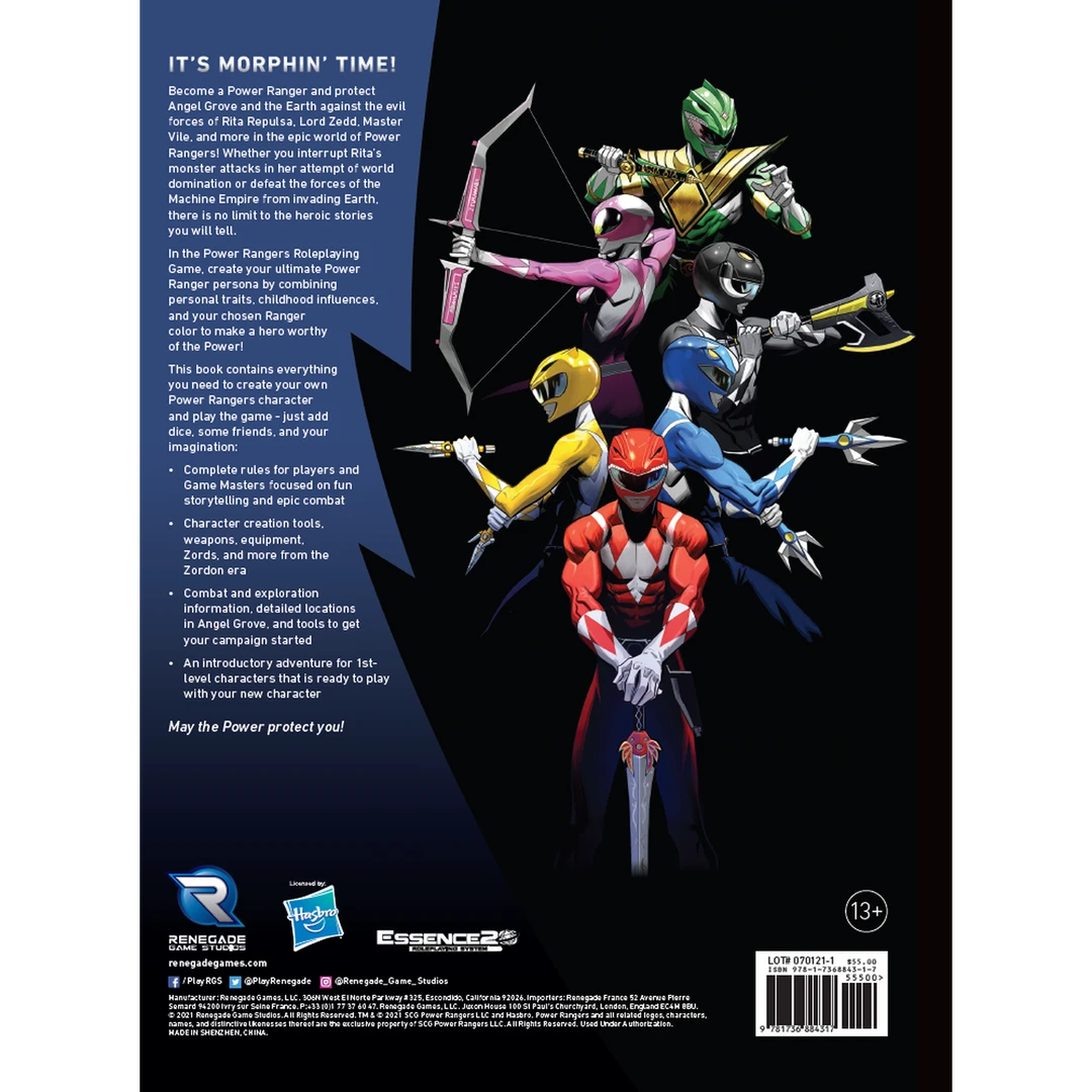Renegade Game Studios Power Rangers: Roleplaying Game Core Rulebook Jun 13-19, 2022 3 Renegade Game Studios Power Rangers: Roleplaying Game Core Rulebook Jun 13-19, 2022