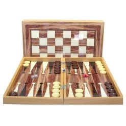 WorldWise Imports Board Games Backgammon Set: 19" Walnut Decoupage